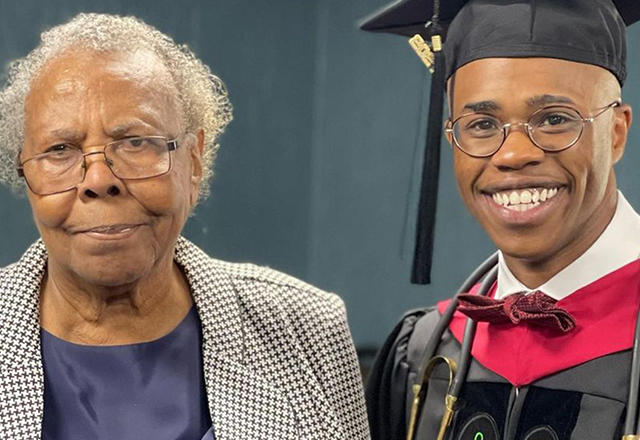 Nelson Malone with his Grandmother at Graduation